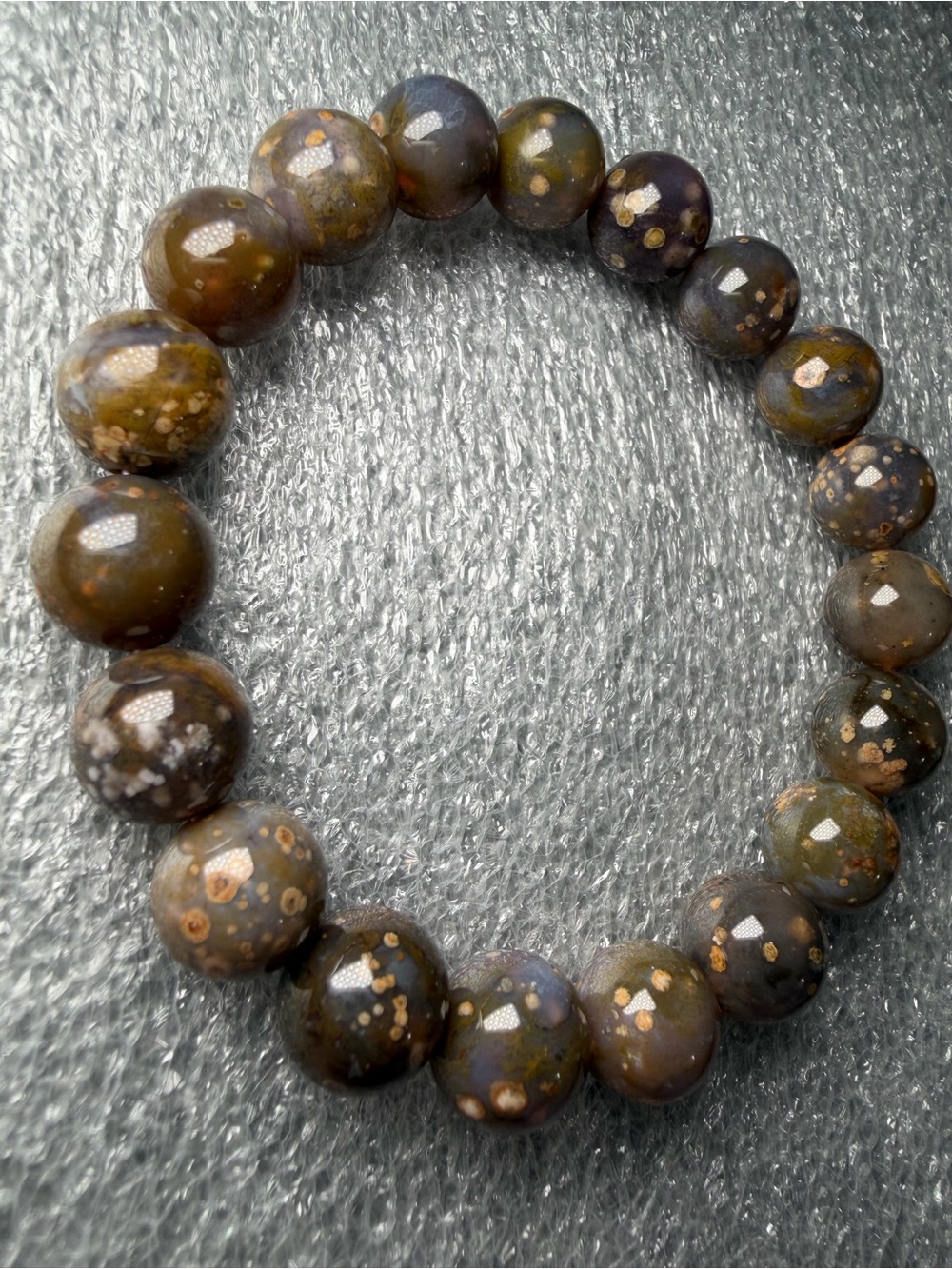 Unique 10MM “Starry” Green Ocean Jasper Natural Crystal Bracelet